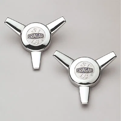 A-09095-2 – CARLSTAR Wheel Center Cap, S/S Series Wheel 3 Prong Spinner Cap Chrome Aluminum Bolt On Set of 2 Also Use...